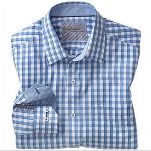 NEW Johnston & Murphy Tailored Fit Gingham Shirt